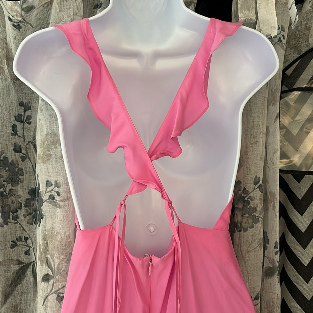 Amanda uprichard New York size small . Dainty prom evening gown simple hot pink